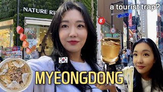 a cool girl's neighborhood guide to MYEONGDONG! street food \& hidden speakeasy bars \& cafes ✨