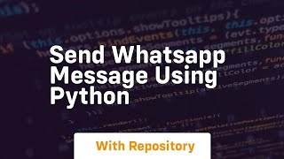 send whatsapp message using python