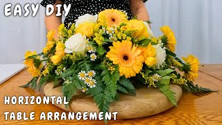 Horizontal Double Ended Floral Design  Easy to do DIY #tutorial #flowerarrangement #diy
