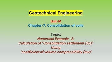 Numerical Example-2: Calculation of "Consolidation settlement (Sc)" using 