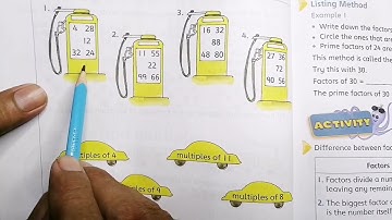 MATHSWISE BOOK 4 CLASS 4 CH NO:3 FACTORS AND MULTIPLES PGNO:28TO33 EX NO:5TO8 (CAL PAK)