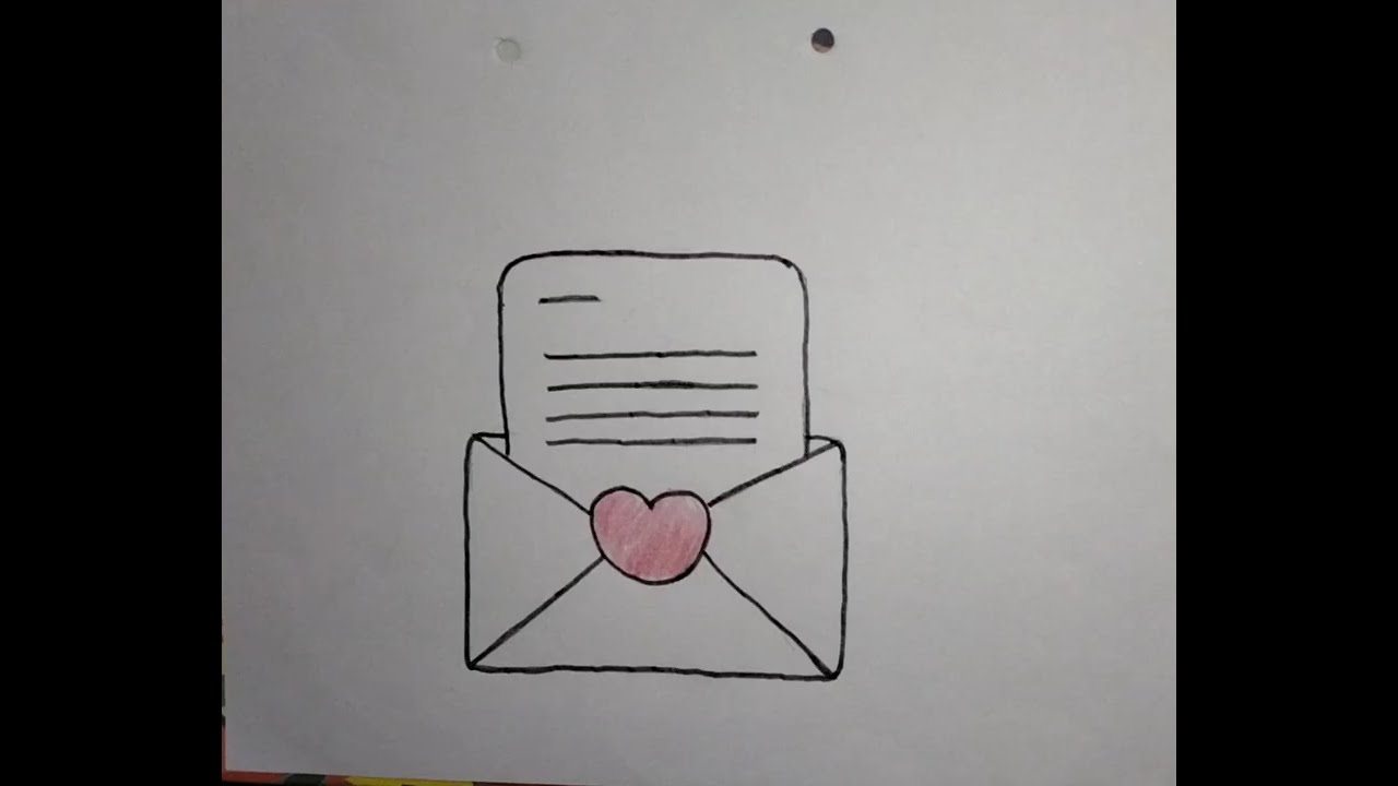 how to make beautiful love envelope drawing 