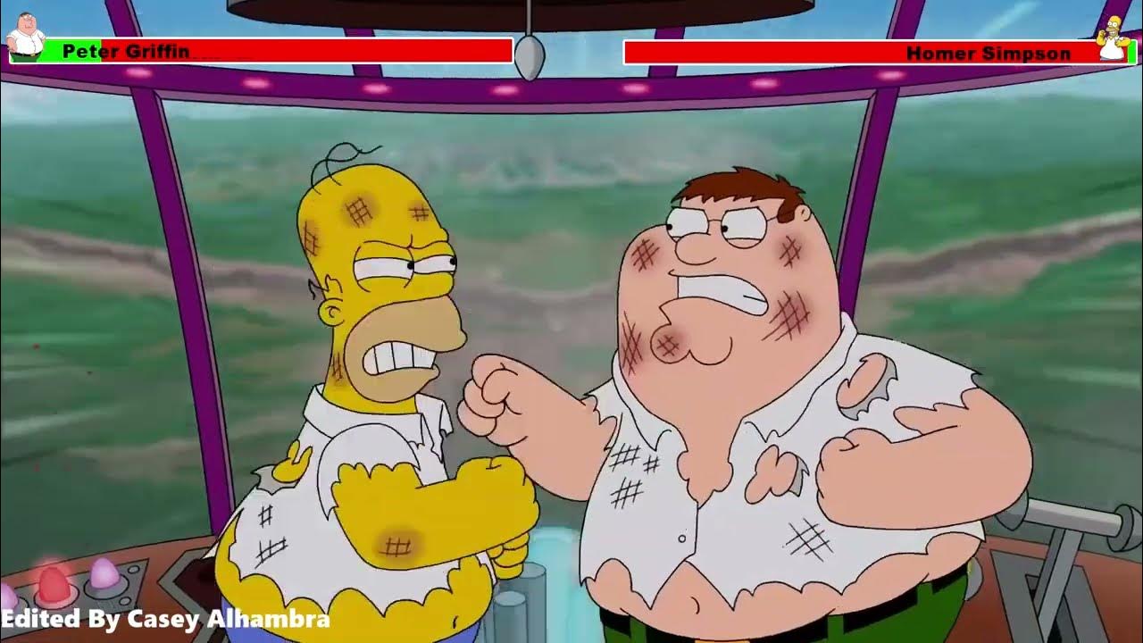 Peter Griffin vs. Homer Simpson with healthbars 2/2 YouTube