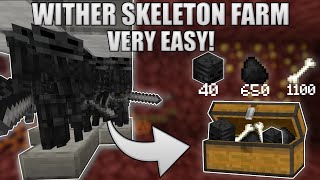 Extremely Easy WITHER SKELETON Farm Early Game (Without Wither Roses) MINECRAFT 1.16 tutorial