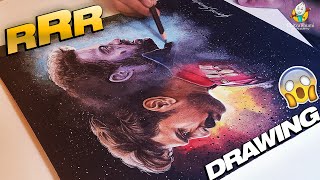 RRR Drawing | RRR Movie Drawing Tutorial | Ram Charan, N. T. Rama Rao Jr. Portrait | Art Videos