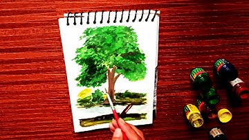 How to draw and color tree | Realistic Tree Drawing | Very easy method to Draw and Color a tree