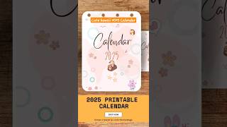 Kawaii themed Calendar 2025 A4 size portrait