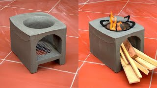 Cardboard Boxes and Cement  Make a woodburning cement stove with a carton box