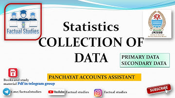 #jkssb PRIMARY DATA AND SECONDARY DATA|| COLLECTIONS OF STASTICAL DATA|| jkssb accounts assistant