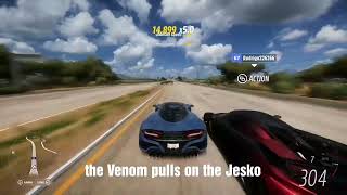 Why the Hennessey Venom F5  is FASTER than the Koenigsegg  Jesko in Forza Horizon 5 screenshot 3