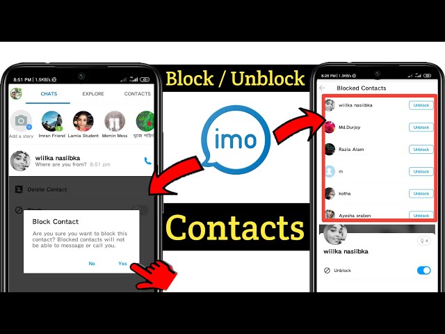 How to Block & UnBlock imo Contacts Easily class=