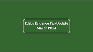 Edsby Evidence Tab Update