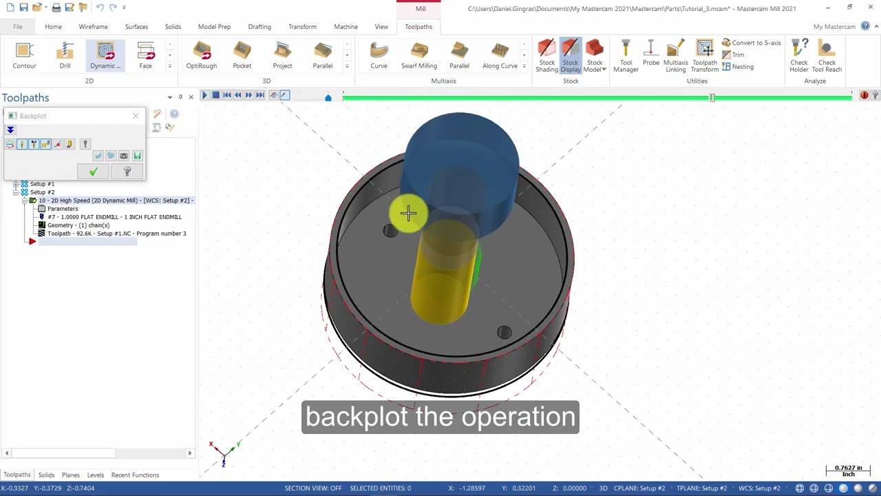 13  Area Mill and Contour the Bottom Pocket