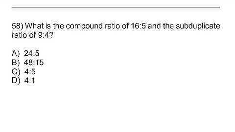 What is the compound ratio of 16:5 and the subduplicate  ratio of 9:4?
