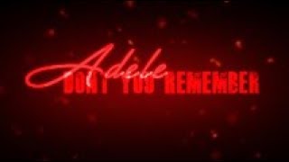 Adele - Don't You Remember (Lyrics)