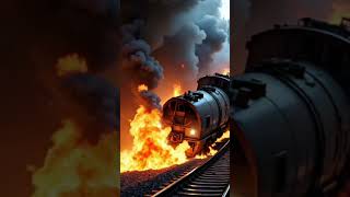 "Smoke billows from tunnel as train crash sparks chaos."
