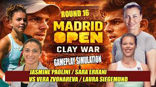 Madrid Open 2026 Round of 16 Paolini/Errani vs Zvonareva/Siegemund  Gameplay Simulation (Clay Court)