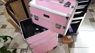 Omy Salon Makeup Train Case from Amazon! Review & Moving Supplies In! Mefeir 4in1 Rolling Train Case