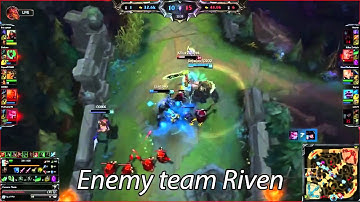 My team Riven vs Enemy team Riven bonus turret jump technique