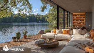 Soft Jazz In Morning Ambience | Start Calm Day With Gentle Lakeside Jazz In Elegant Living Room screenshot 3