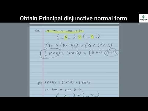 Obtain Principal disjunctive