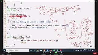 part 5| SLL #Data Structure in C| using recursion sorting and reading the data