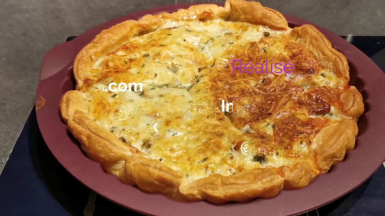 Tarte facile et rapide aux 3 fromages (roquefort, emmental et fromage blanc)