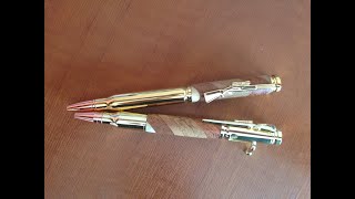 Bullet Pens (shoot bolt & twist)
Using up some previously made blanks to make some bullet pens for my nephew Bullet Pens (shoot bolt & twist)