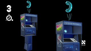 TIMELAPSE Game Asset SciFi Phone Booth |  Autodesk3dsMax/SubstancePainter