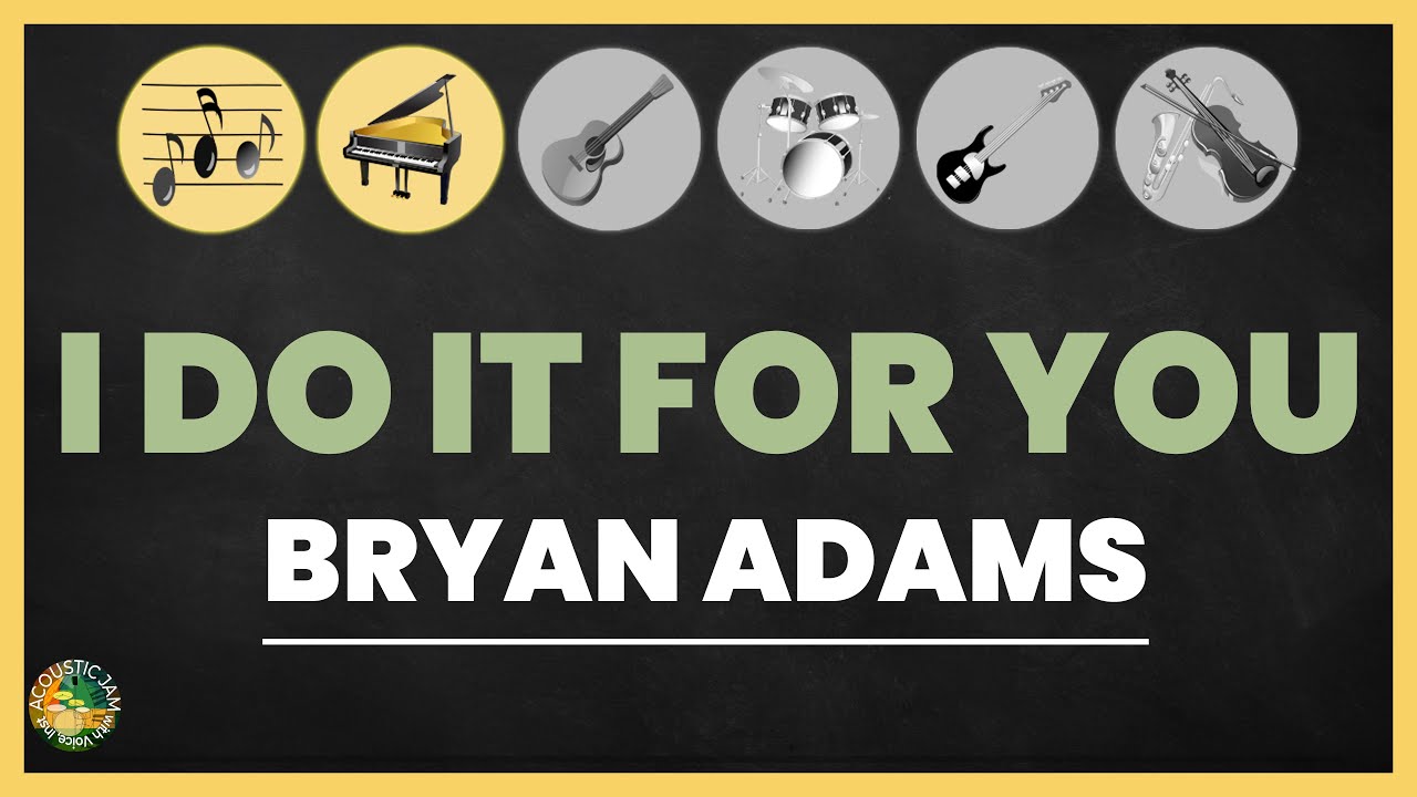 Bryan Adams - I Do It For You (Acoustic Karaoke / Piano, Melody / lyrics, chords)