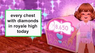 15 CHESTS 8600 DIAMONDS ALL THE DIAMOND CHESTS IN ROYALE HIGH