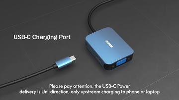 BENFEI USB C HUB 4-in-1, USB Type-C to HDMI VGA Adapter, USB C to USB Adapter