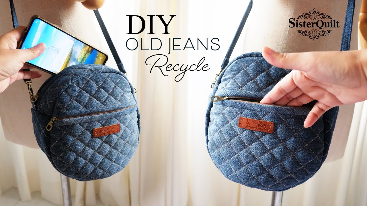 DIY Old Jeans Recycle | Shoulder Bag | Tutorial - YouTube