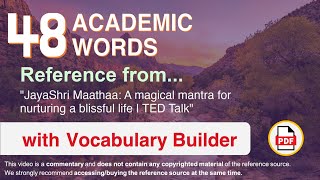 48 Academic Words Ref from JayaShri Maathaa A magical mantra for nurturing a blissful life TED