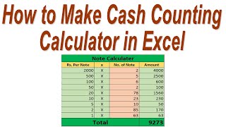 How to Make Cash Counting Calculator in Excel screenshot 3