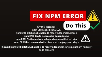 Npm ERR code ERESOLVE react | Npm install error in visual studio code [Fast]