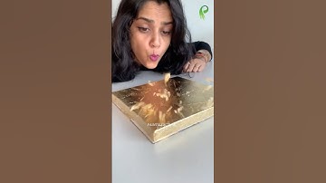 1st Painting on Golden Paper 😱 #shorts