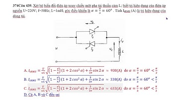 Tính trị hiệu dụng dòng tải của bộ biến đổi điện áp xoay chiều 1 pha tải thuần cảm L 2