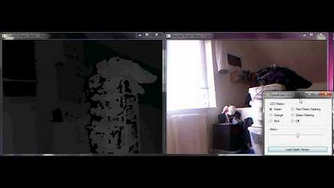 Kinect hack - Motor Movement, LED change and Depth Sensor windows