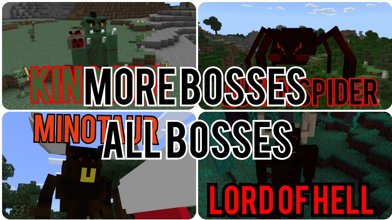 Minecraft more bosses all bosses bedrock addon youtube