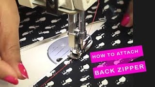 Class 14 - How to attach zipper to a dress without a seam / Easy, neat and professional finish