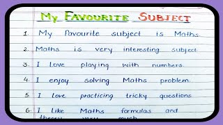 My Favourite Subject Essay, 10 Lines On My Favourite Subject Maths, Essay Writing For Children