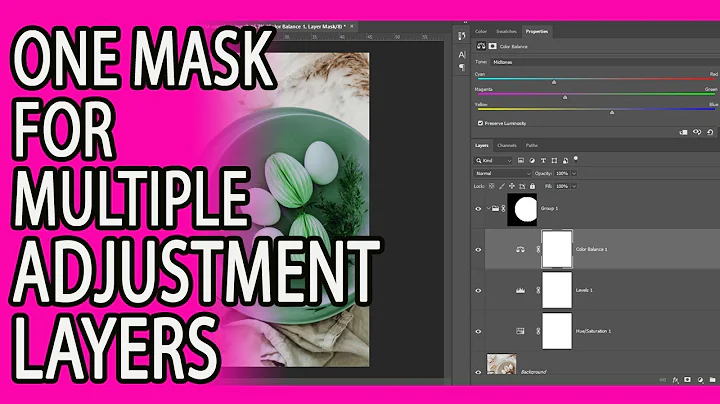 One mask for multiple adjustment layers in photoshop