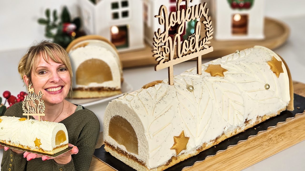 Bûche de Noël Poire Vanille 🎄 La MEILLEURE que j'aie mangée ! 😋
