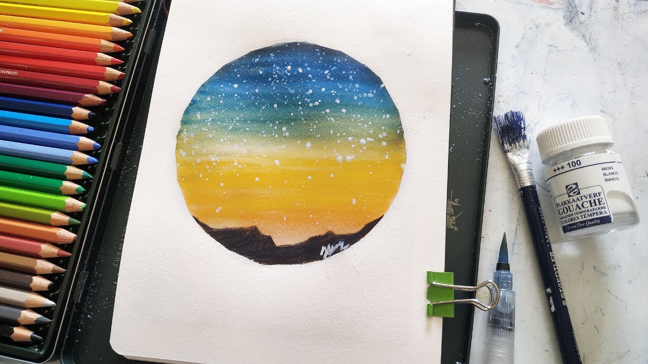 Watercolor pencil painting tutorial - YouTube