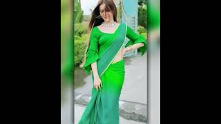Rubina Dilake Looking Gorgeous In Green Saree Cute Smile Whats App Status
