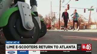 Lime e-scooters are returning to the streets of Atlanta