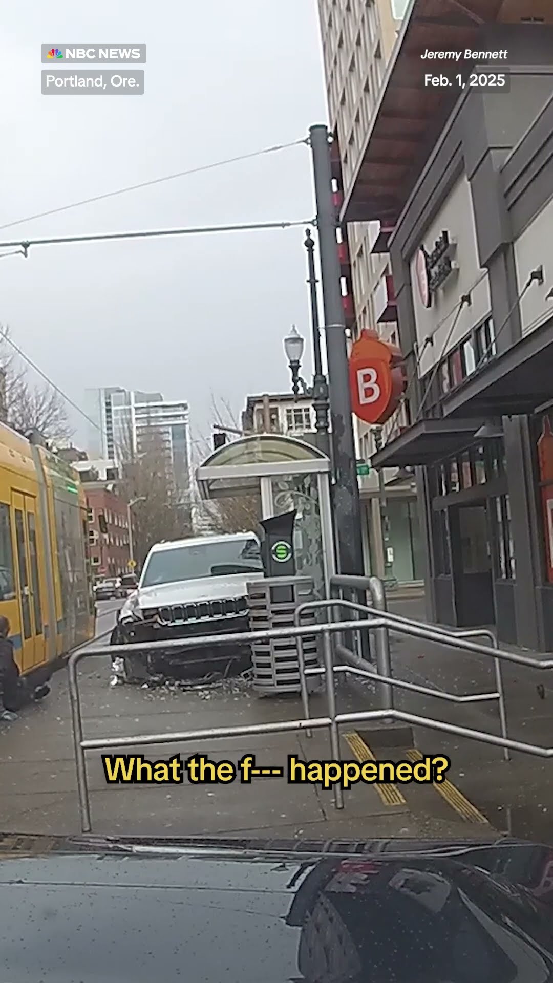 Driver slams stolen car into streetcar stop while fleeing police