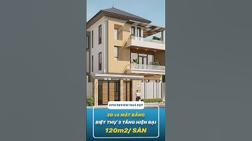 3D Ngoại Thất và Mặt Bằng Công Năng Biệt Thự 3 Tầng Hiện Đại Mặt Tiền 10m #shorts