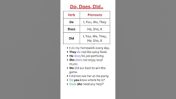 Do Does Did When To Use Example 